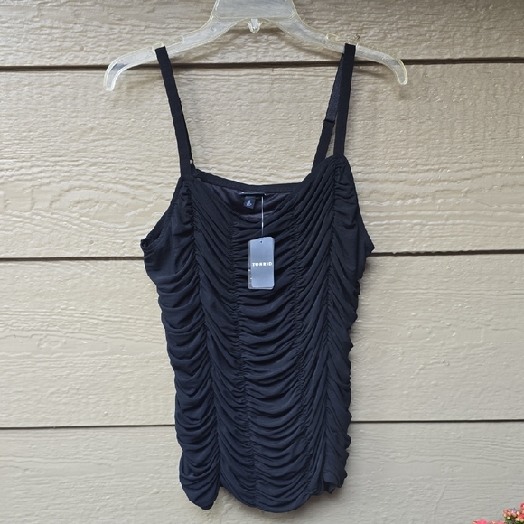 Torrid Stretch Mesh Cropped Shirred Cami 2x NWT - Picture 6 of 10